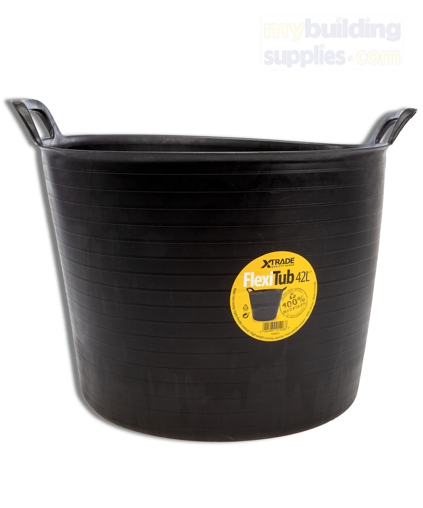 XTrade X0900035 FlexiTub Black 42L - 100% Recycled Material The XTrade X0900035 is a 42 Litre capacity, Black Flexible Tub with an almost endless amount of uses. Made from a strong highly flexible material. High weight carrying capacity Frost and UV resistant 1000s of uses.