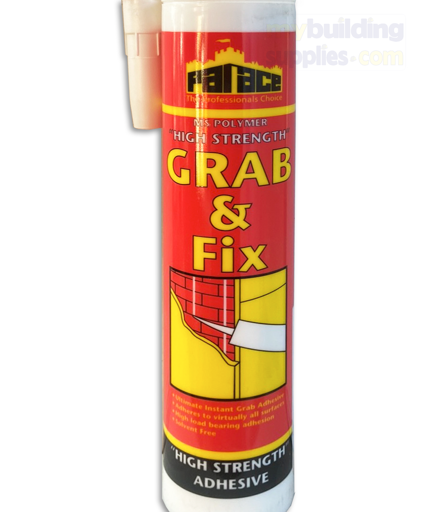 GRAB & FIX is a modified silicone adhesive, providing an instant high strength bond.