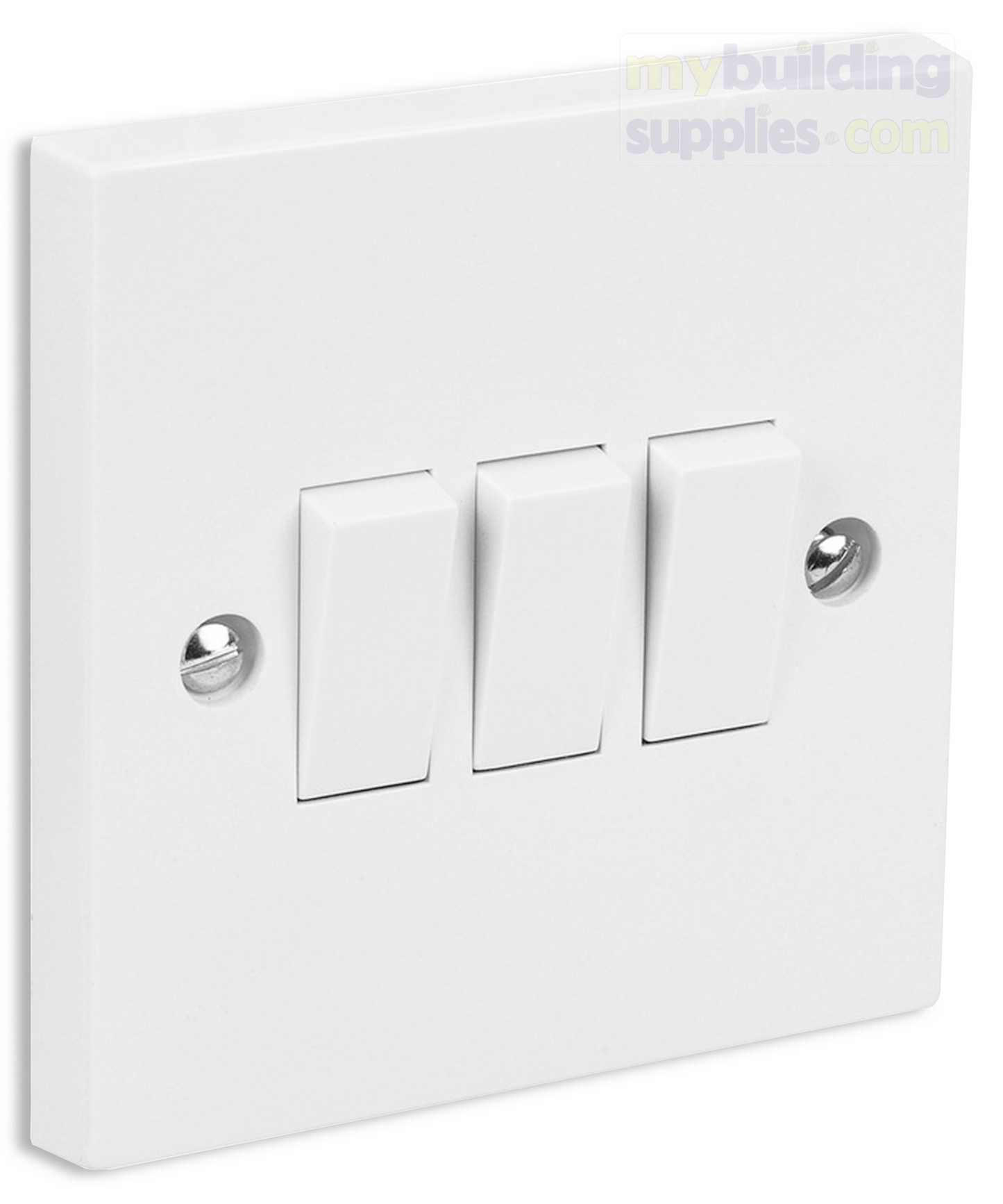 Light Switch 10 Amp 3 Gang 2 Way White