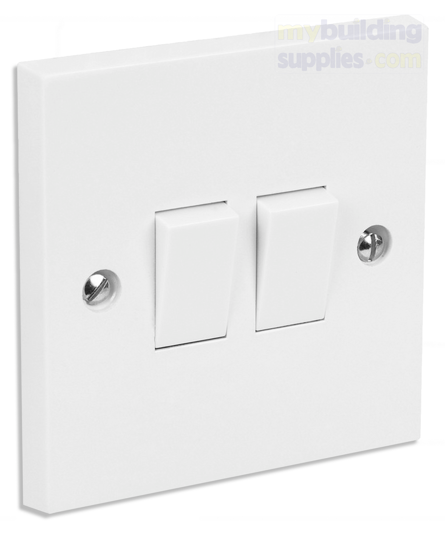 Light Switch 2 Gang 2 Way White