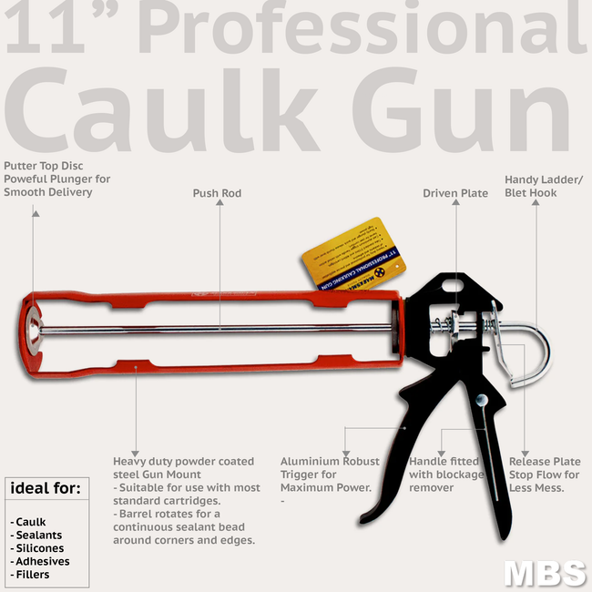 11" Heavy Duty Professional Caulk Gun Skeleton Caulk Cartridge Hand Tool