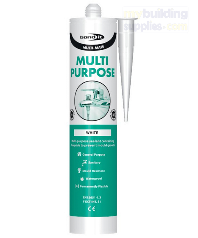 Bond It Multi-Mate Multi-Purpose Silicone - White, Grey, Translucent