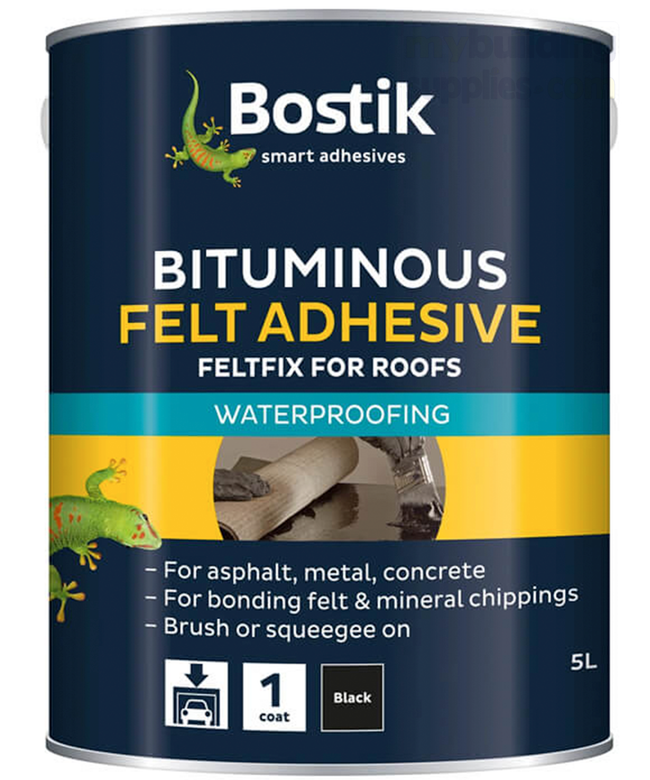 Bostik Feltfix Bituminous Roof Felt Adhesive - 2.5L, 5L
