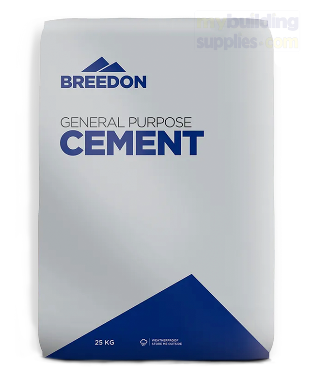 General purpose 25kg Cement bag suitable for a wide range of standard uses including concrete, mortar, rendering and screeds. Ideal for many different applications from small DIY jobs to the largest projects. Multi-purpose cement, Consistent strength and performance.Brand: Breedon  Pack Size: 1  Unite of Sale: Pack  Weight: 25kg  Width: 340  Length: 460  Thickness: 100  SKU: H004820 Barcode: 18300010000