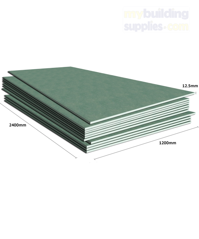 Gypsum Gyproc Moisture Resistant Plasterboard 2400mm x 1200mm x 12.5mm