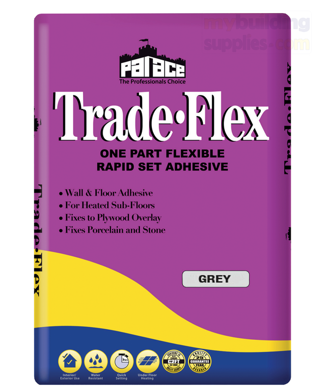 Palace Trade-Flex One Part Flexible Rapid Set Adhesive 20kg - Grey