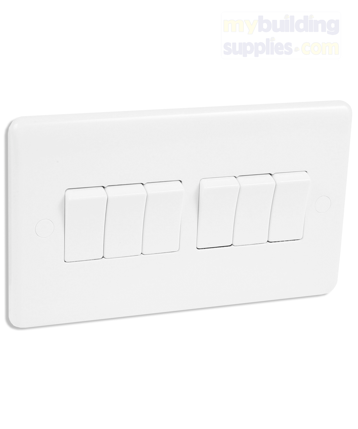 6+ A 2 Way Switch 10A 6 Gang 2 Way Switch Square White – Mybuildingsupplies
