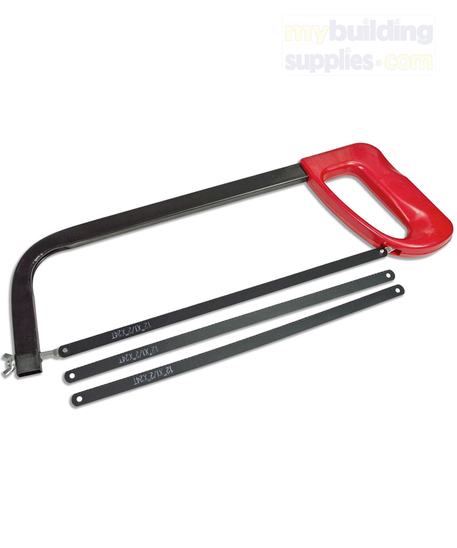 12" - Steel Tubular Hacksaw Frame with Spare Blades