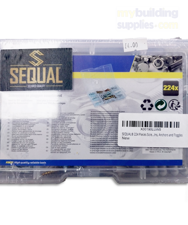 224pc Sequal Screw and Plug Assortment