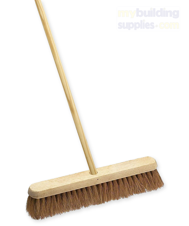 24-inch Coco Broom Head Round Edges with Handle
