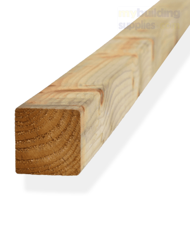 2" x 2"  50mm (H) x 50mm (W) x 3048mm (3m) (10ft) (L) C16 Treated Timber