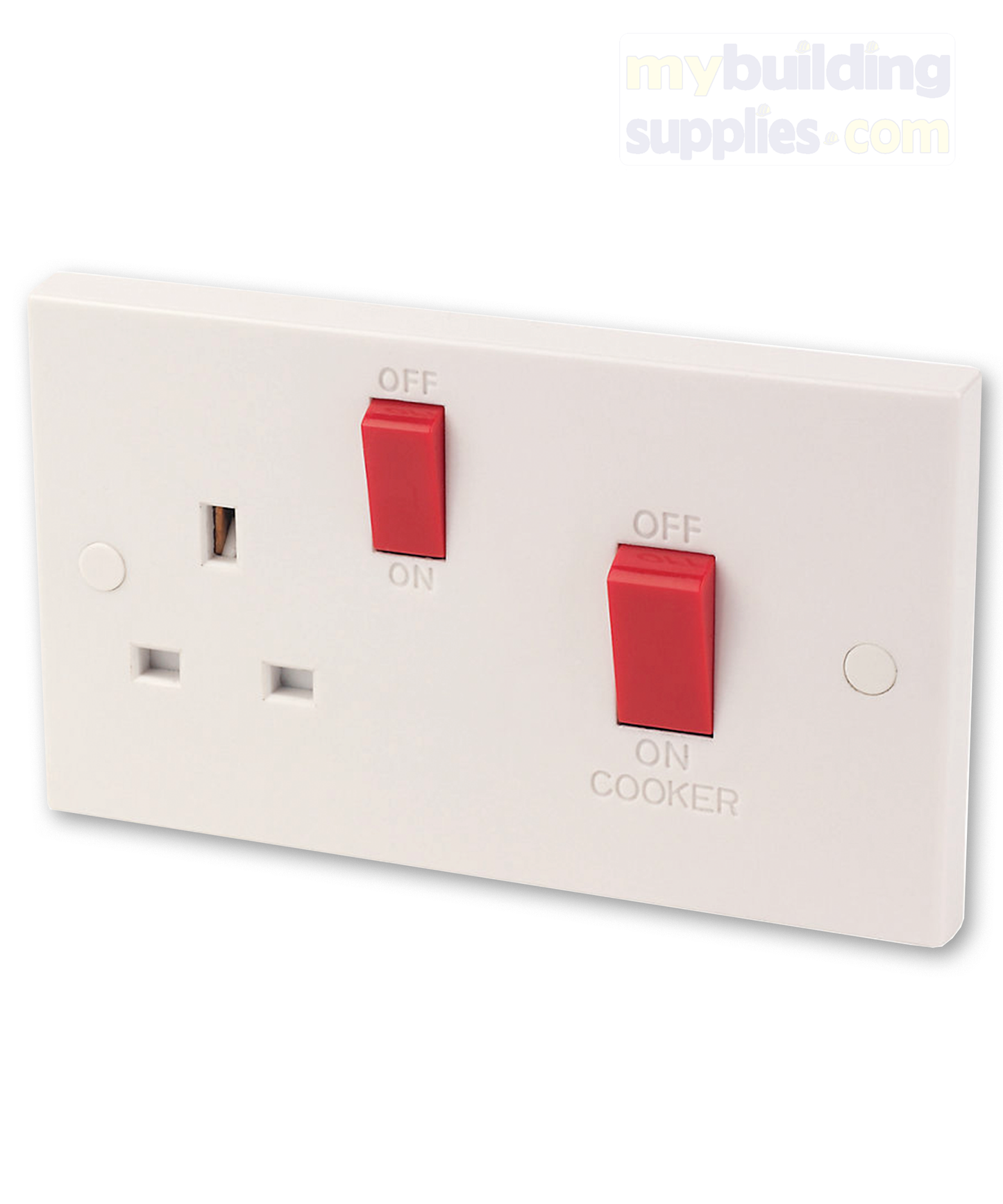 45 Amp DP Switch + 13 Amp Socket Square white