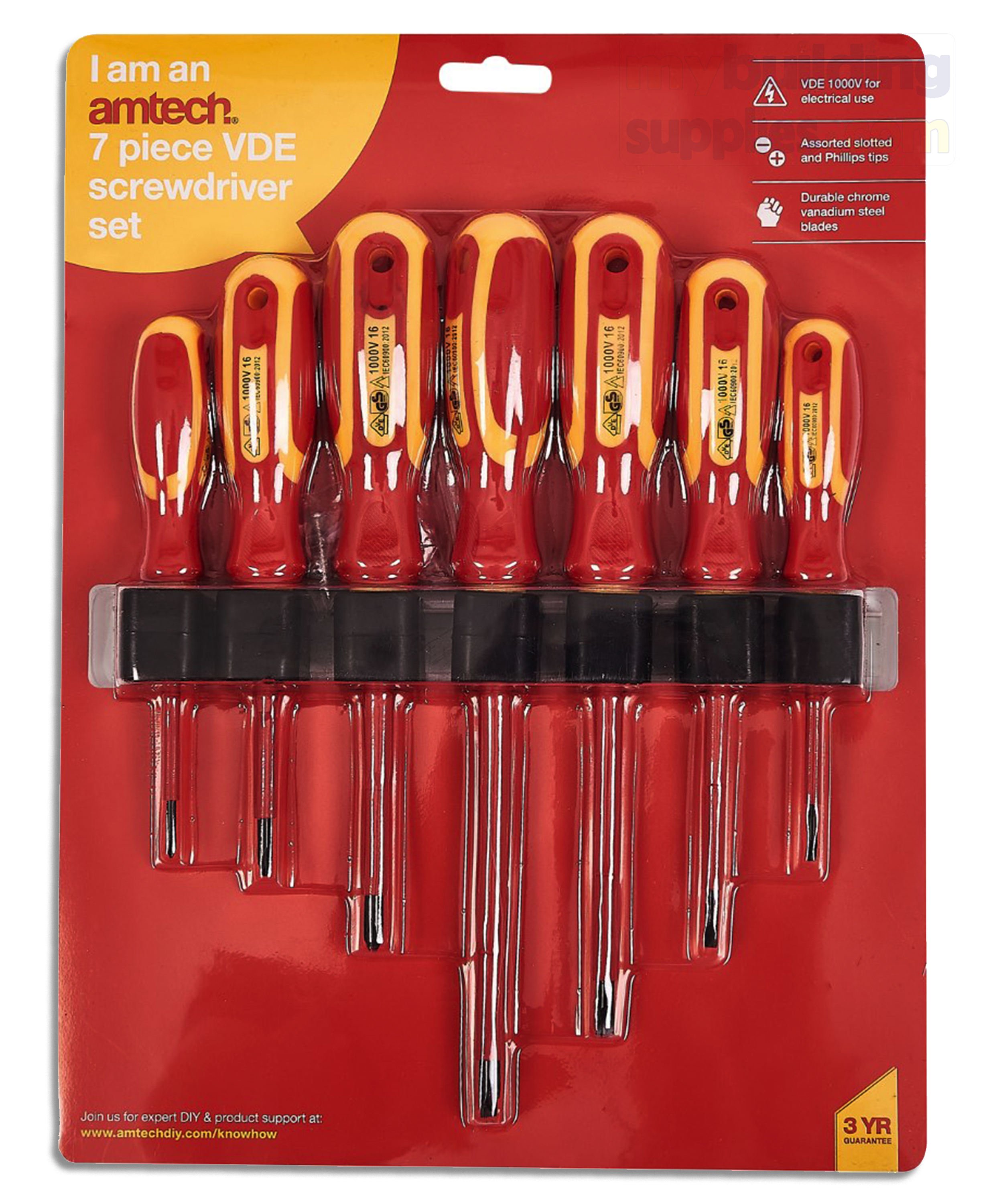7pc VDE Screwdriver Set Amtech – Mybuildingsupplies