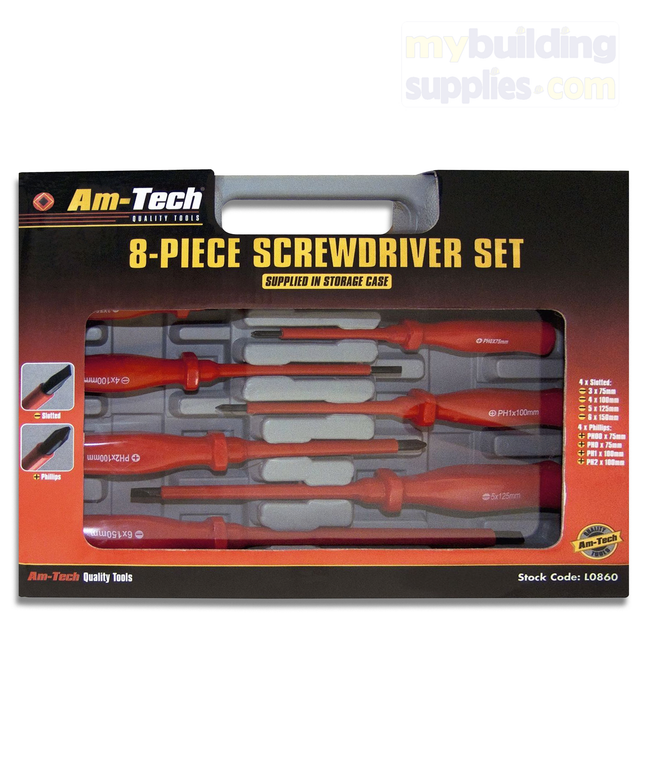 8pc Assorted Screwdriver Set Amtech