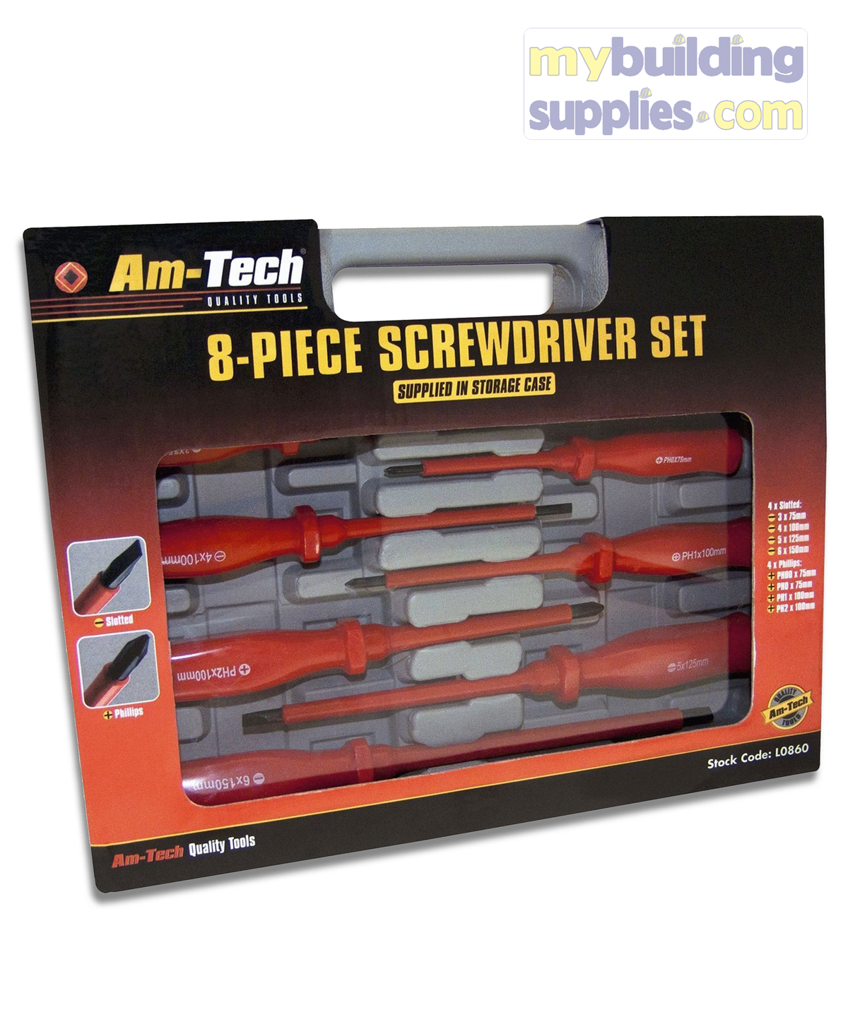 Amtech Screwdriver Set 8pc Assorted Screwdriver Set Amtech – Mybuildingsupplies