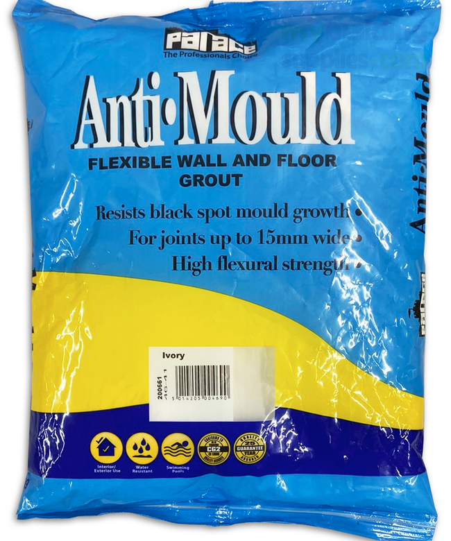 Palace Anti-Mould Flexible Wall and Floor Grout, 3kg - Available in 10 Colours