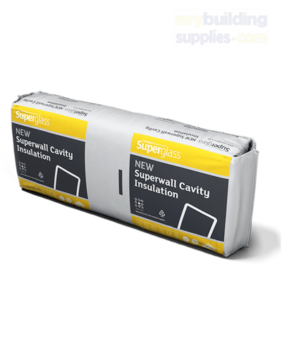 Superglass Superwall 36  is a glass mineral wool cavity wall batt insulation with water resistant qualities and a non-combustion grade of A1. Provides excellent thermal performance with a thermal conductivity of 0.036W/mK.  Manufactured from up to 84% recycled glass.