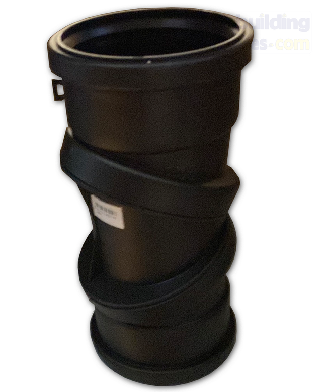 110mm - 88° Rubber Double Socket Adjustable Bend (Black)