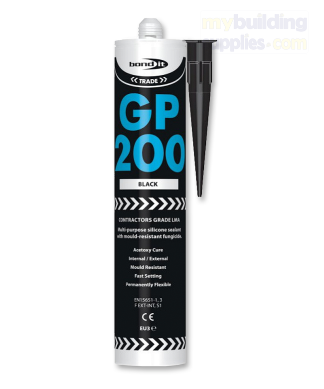 GP200 General Purpose Silicone Sealant (310ml) - Black 