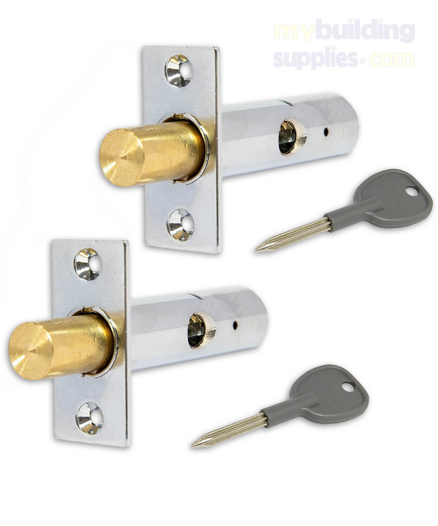 Jedo 2 Pack Mortice Doorbolts with 2 Star Keys
