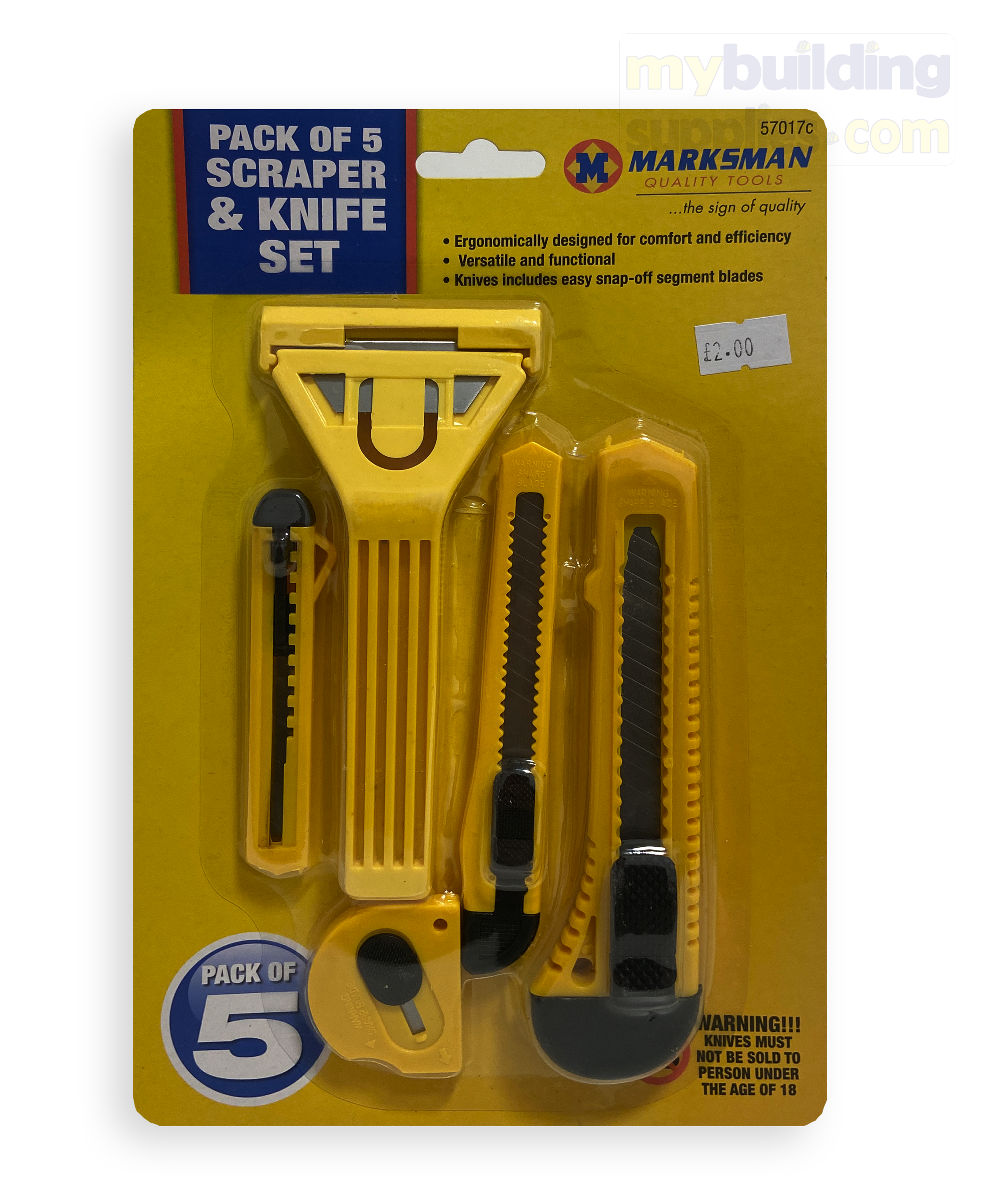 Pack of 5 Scraper and Knife set – Mybuildingsupplies