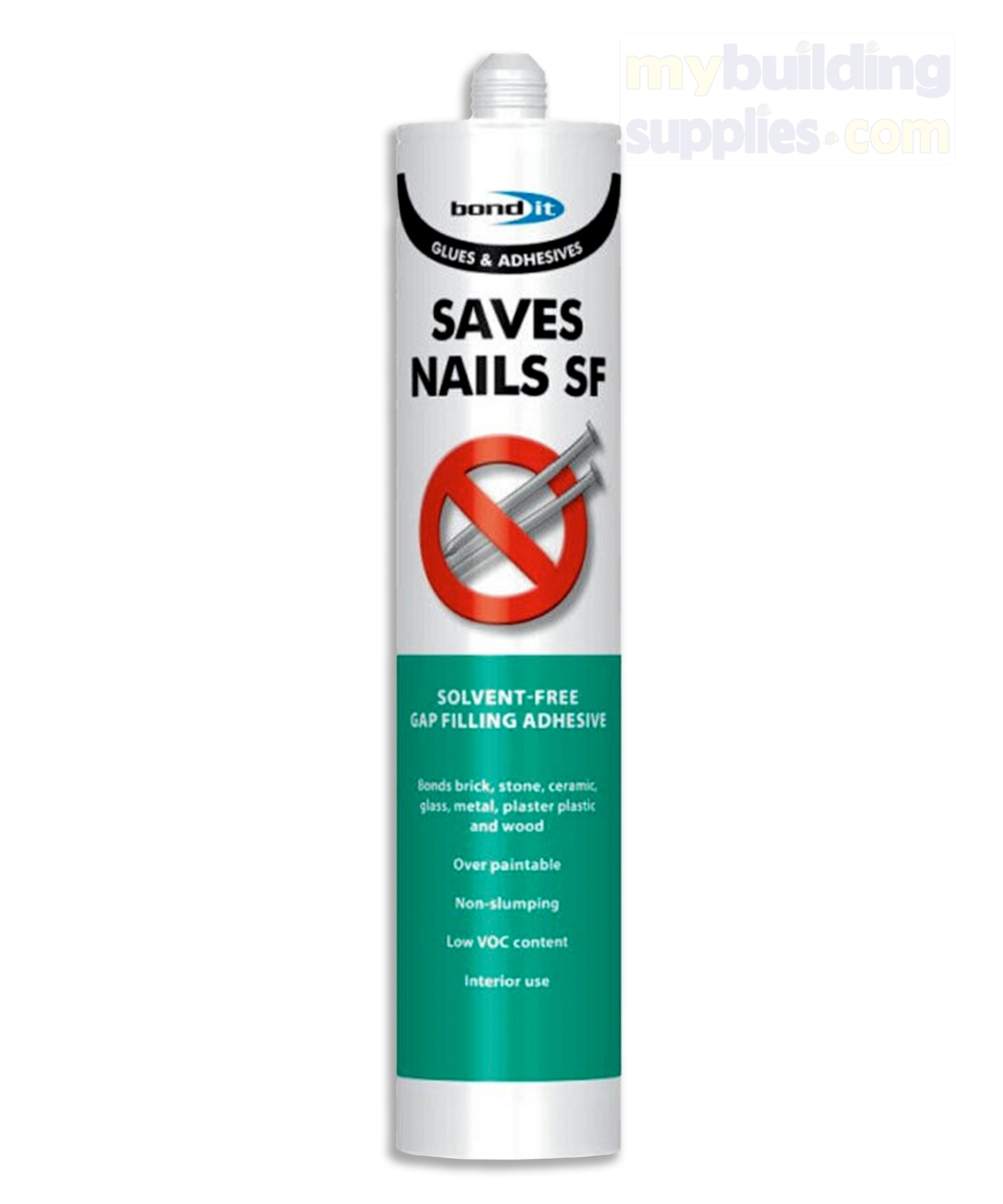 Solvent-Free Adhesive by Bond It excels at delivering great adhesive results without harming the environment. Ideal for most common surfaces around the house, panelling, plasterboard, cove basing, window sills, Styrofoam, carpet tack strips, aluminium, steel, wood, concrete, cork, fireplace, and tub surrounds. SKU: BDPGE. 5060021360564 