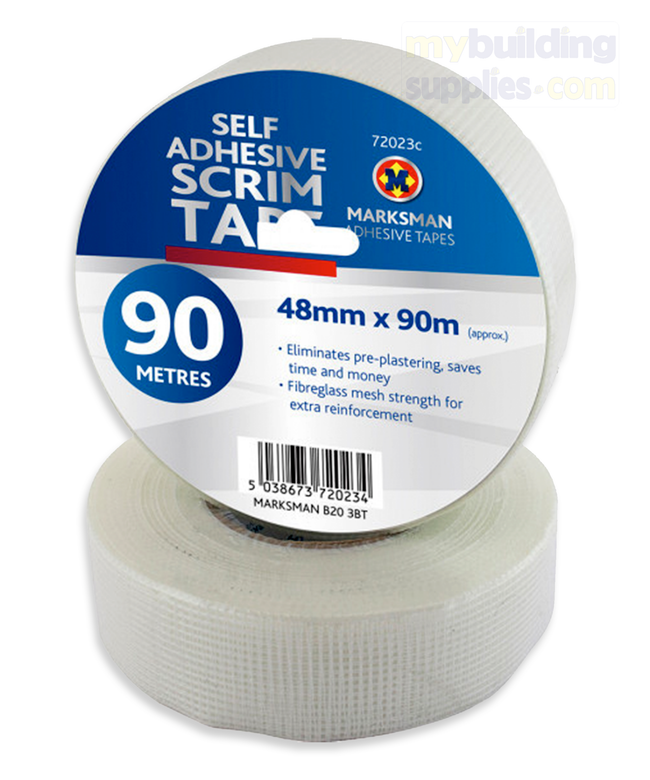 Marksman Scrim Tape Self Adhesive Mesh Plasterboard 48mm X 90m - 72023c