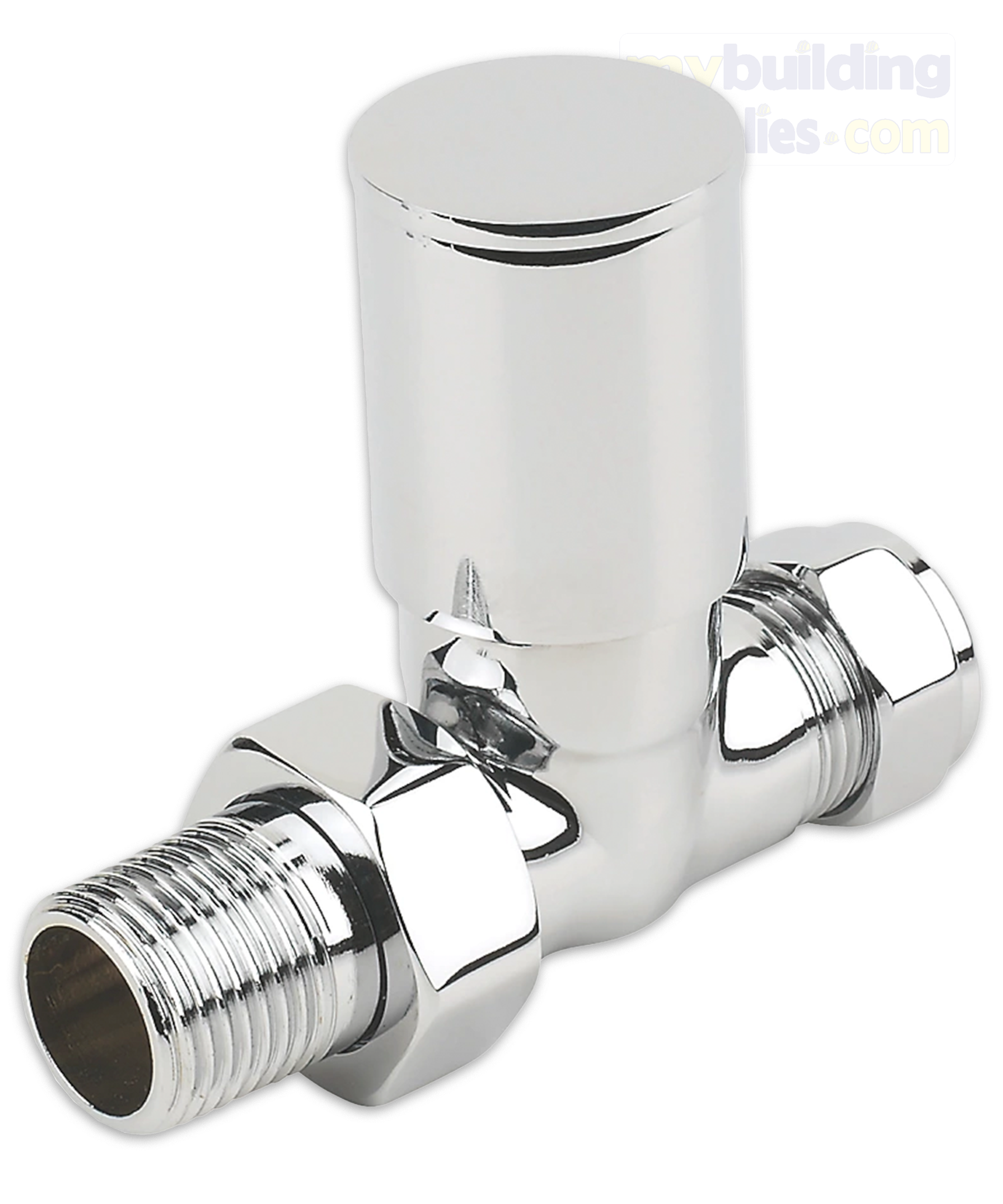 Smooth Head Straight Radiator Valves Pair – Mybuildingsupplies