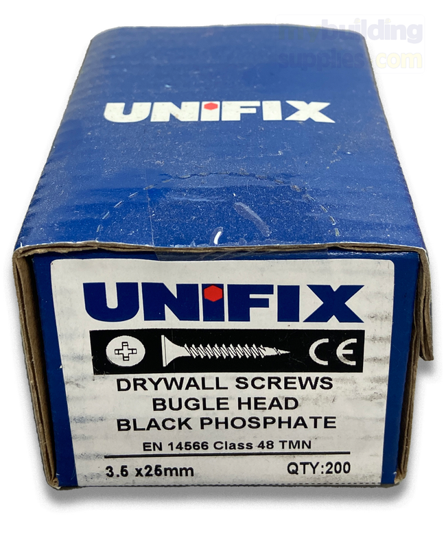 Unifix Drywall Screws Bugle Head (Black Phosphate) - QTY 200