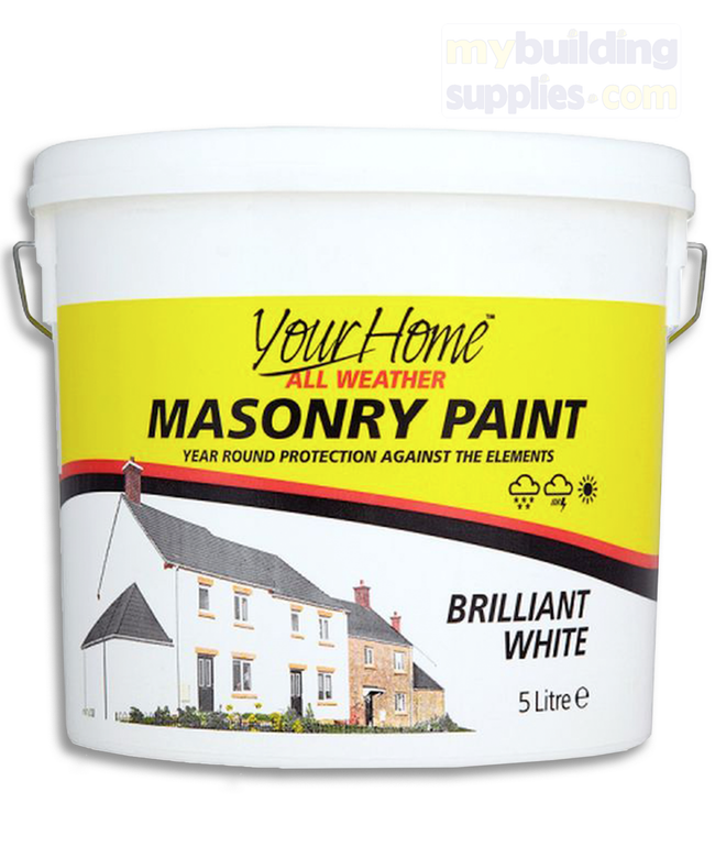 YourHome White Masonry Paint - 5L